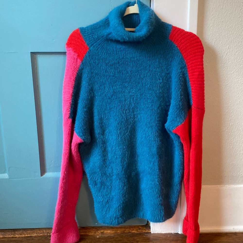 Oversized colorblock turtle neck sweater, never been worn